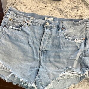 American Eagle Outfitters Light Blue Ripped Jean Shorts